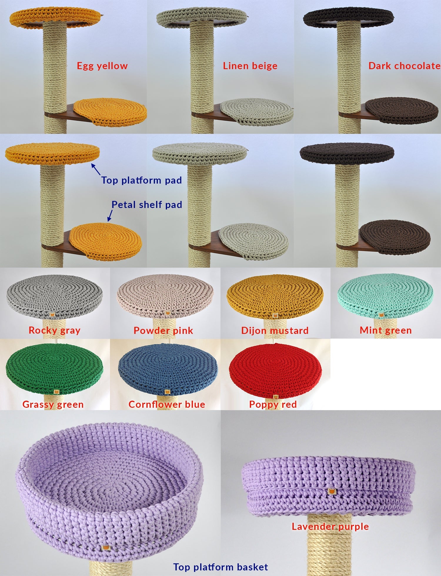 Crocheted Accessories for Basic 3 Modules Cat Tree Cat s Cozy Space